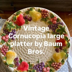 Vintage Cornucopia Platter by Baum Bros.